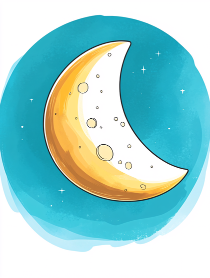 Crescent Moon Illustration