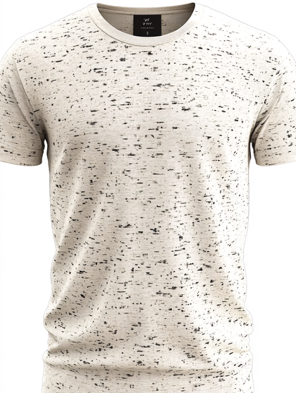 Crew Neck T-Shirt with Speckled Pattern