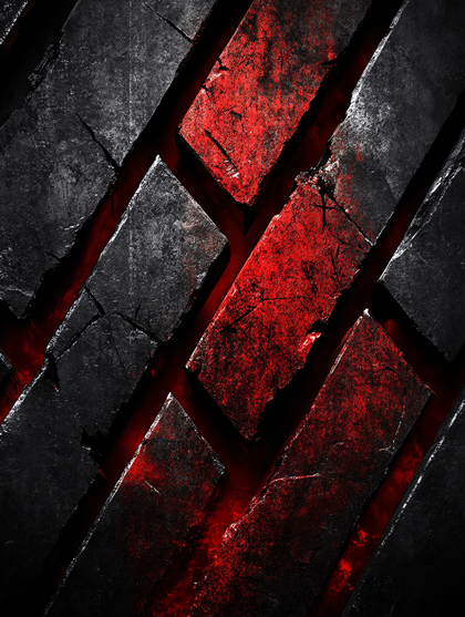 Crimson and Charcoal Brickwork