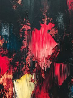 Crimson and Ebony Abstract