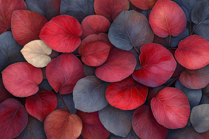 Crimson and Grey Autumn Leaves