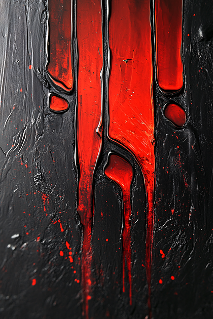 Crimson Drips On Dark Canvas