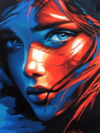 Crimson Gaze Portrait