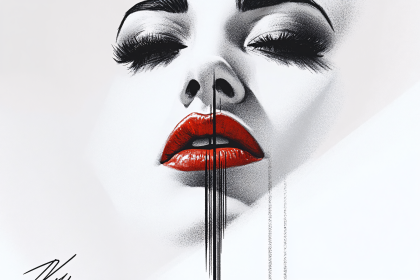 Crimson Lips Close-Up