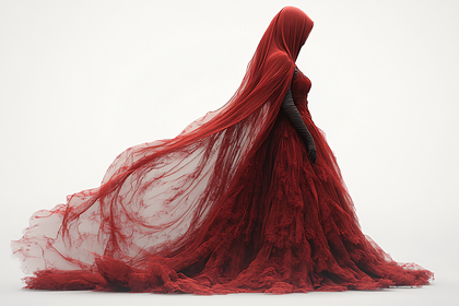 Crimson Phantom in Flowing Gown