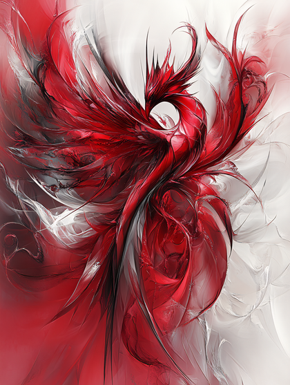 Crimson Phoenix Abstract