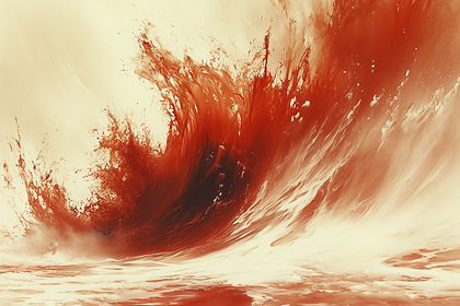 Crimson Wave Abstract