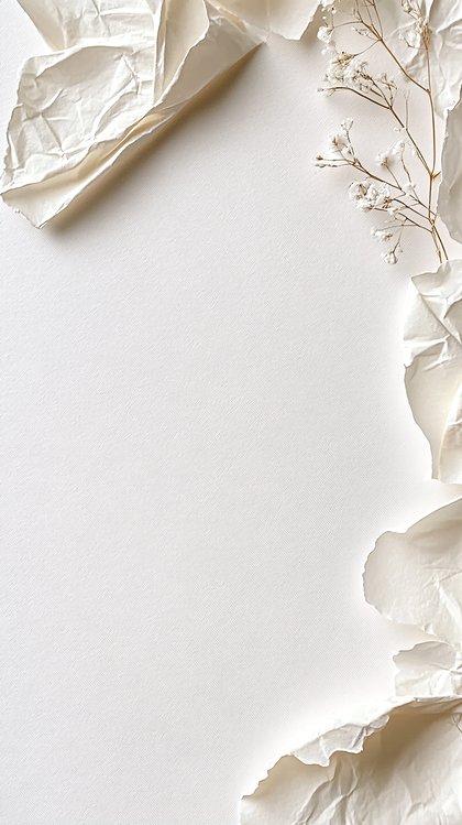 Crinkled Paper And Dried Flowers