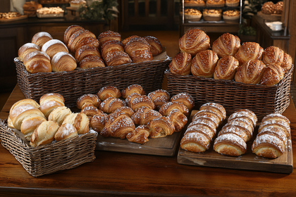 Croissants And Pastries Display