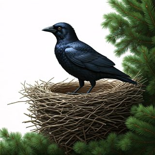 crow in nest