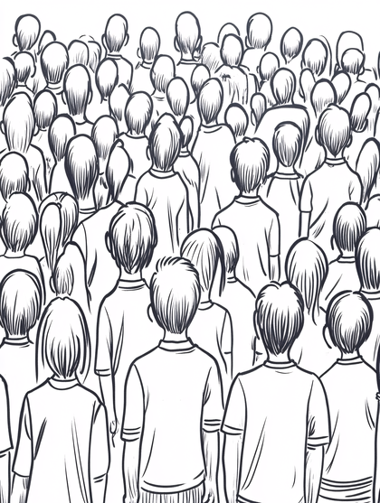 Crowd From Behind Illustration