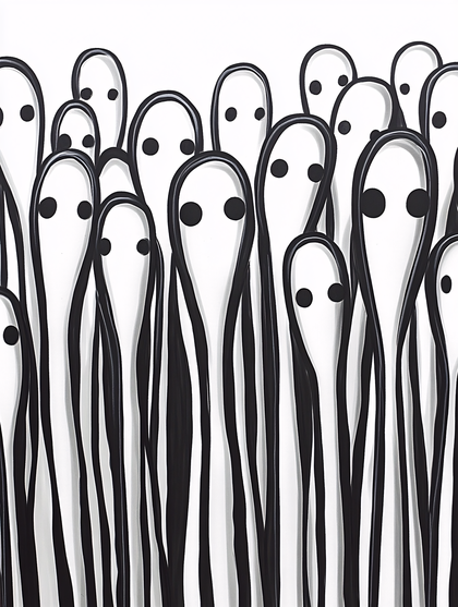 Crowd Of Ghost Silhouettes