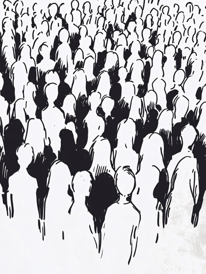 Crowd Of People Sketch