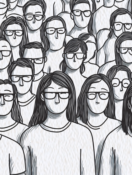 Crowd Of People With Glasses