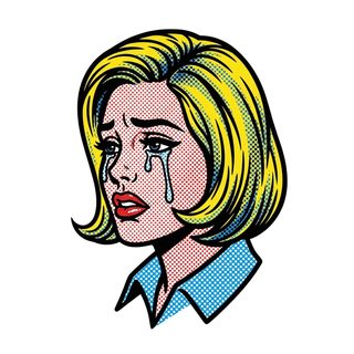 crying blonde popart