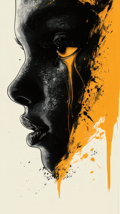 Crying Profile With Splashes