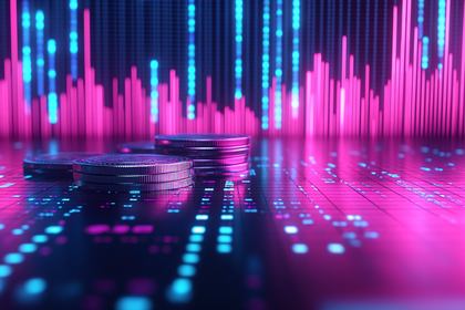 Cryptocurrency Stacked Coins