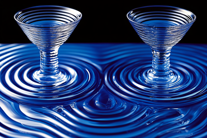 Crystal Glasses on Water Ripples