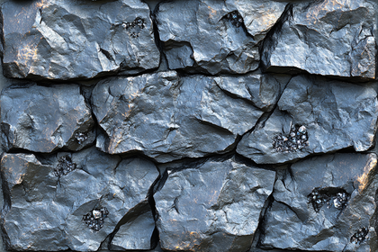 Crystalline Veins In Dark Stone Wall