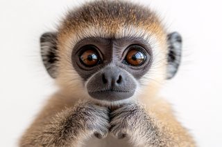 Curious Baby Monkey Portrait