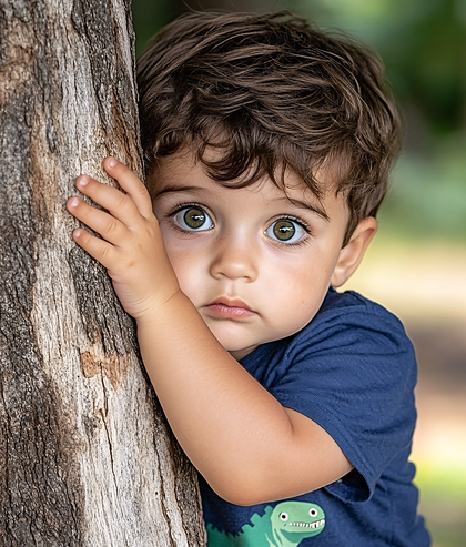 Curious Boy and Tree