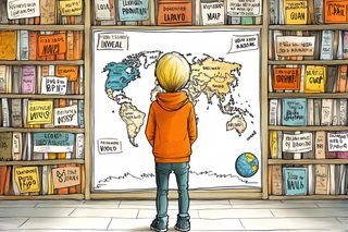 Curious Explorer and World Map
