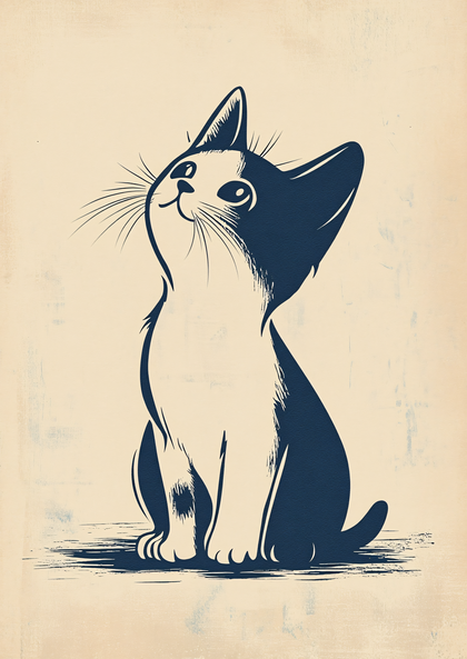 Curious Kitten Gazing Upwards