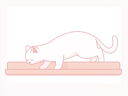 Curious White Cat Sniffing