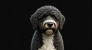 curly dog portrait