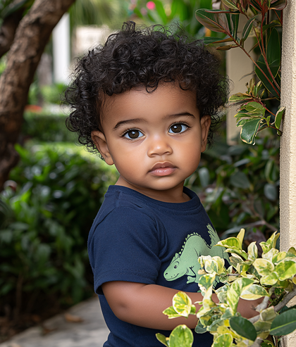 Curly-Haired Baby Boy