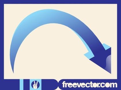 Curved 3D Arrow Free Vector
