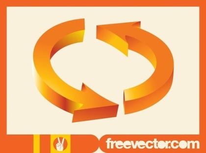 Curved 3D Arrows Free Vector