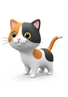 3d calico kitten