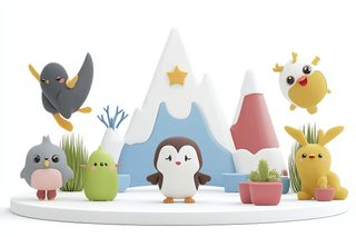 cartoon animal scene