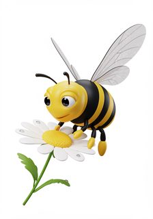 cartoon bee daisy