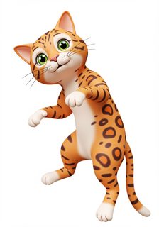 cartoon bengal kitten