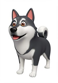 cartoon husky dog