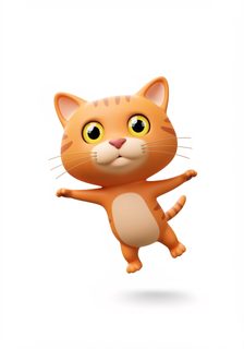 jumping orange cat