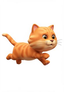 running orange cat