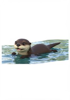cartoon-otter-swimming