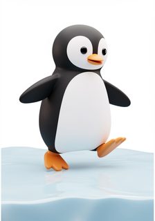 cartoon 3d penguin