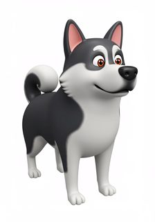 cartoon husky dog