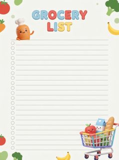 grocery list template