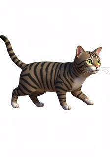 3d tabby cat