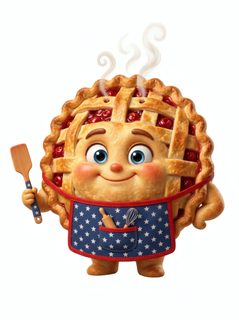 smiling pie character