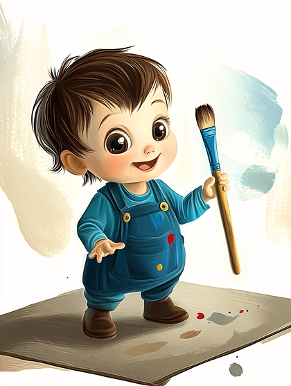 Cute Baby Artist Painting