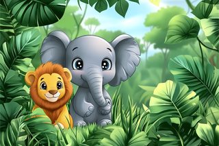 Elephant and Lion