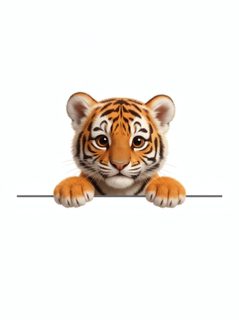 Baby Tiger Peeking