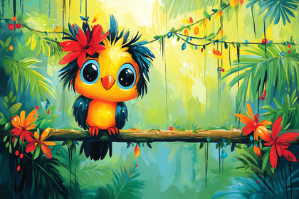 Cute Bird In Jungle