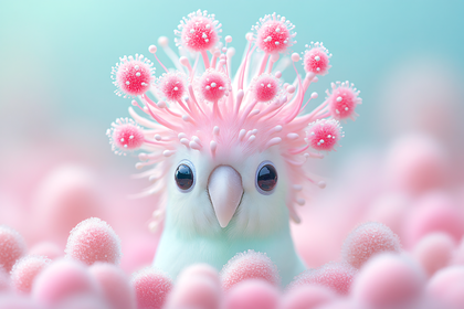 Cute Bird With Dandelion Crest